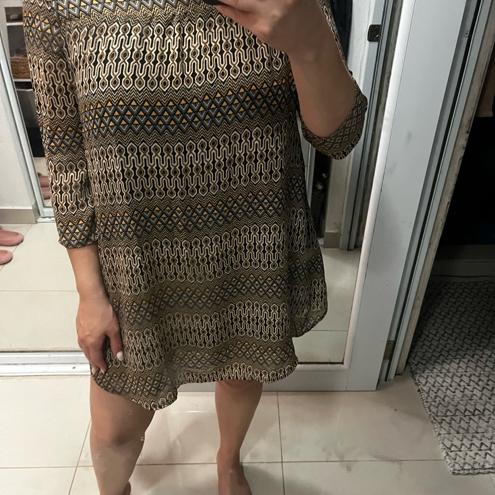 Forever 21 Brown and Tan Raglan Sleeve Sundress